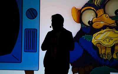 Charla en el Auditorio, explicando de qué se trataba la carrera de Web